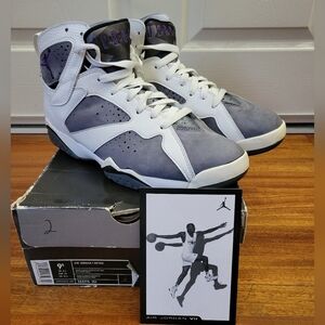 Air Jordan 7 Retro in White and Purple. "Flint."